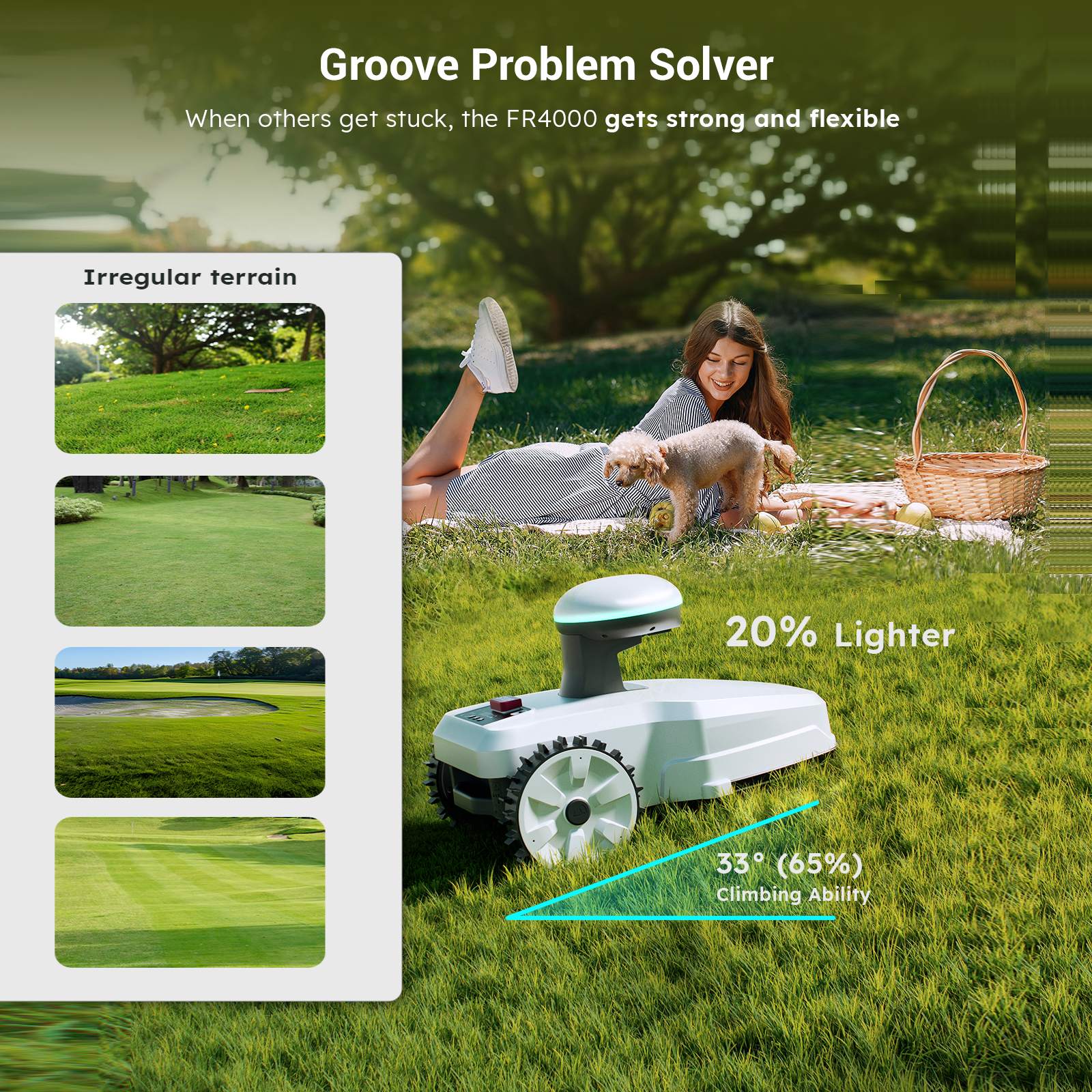 FJD Smart Wireless FR4000 Robotic Lawn Mower for Family